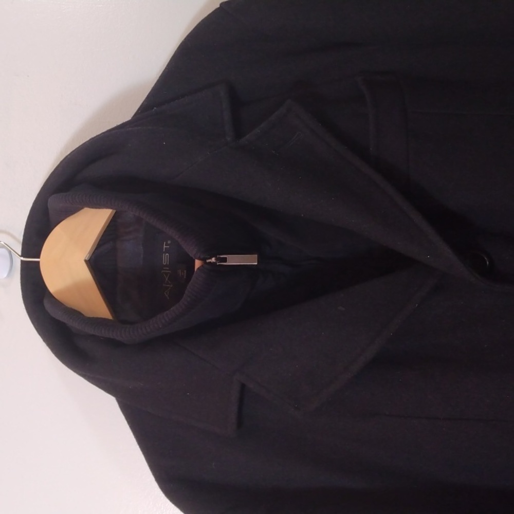 Axist XL Black Wool Blend Winter Coat/Peacoat